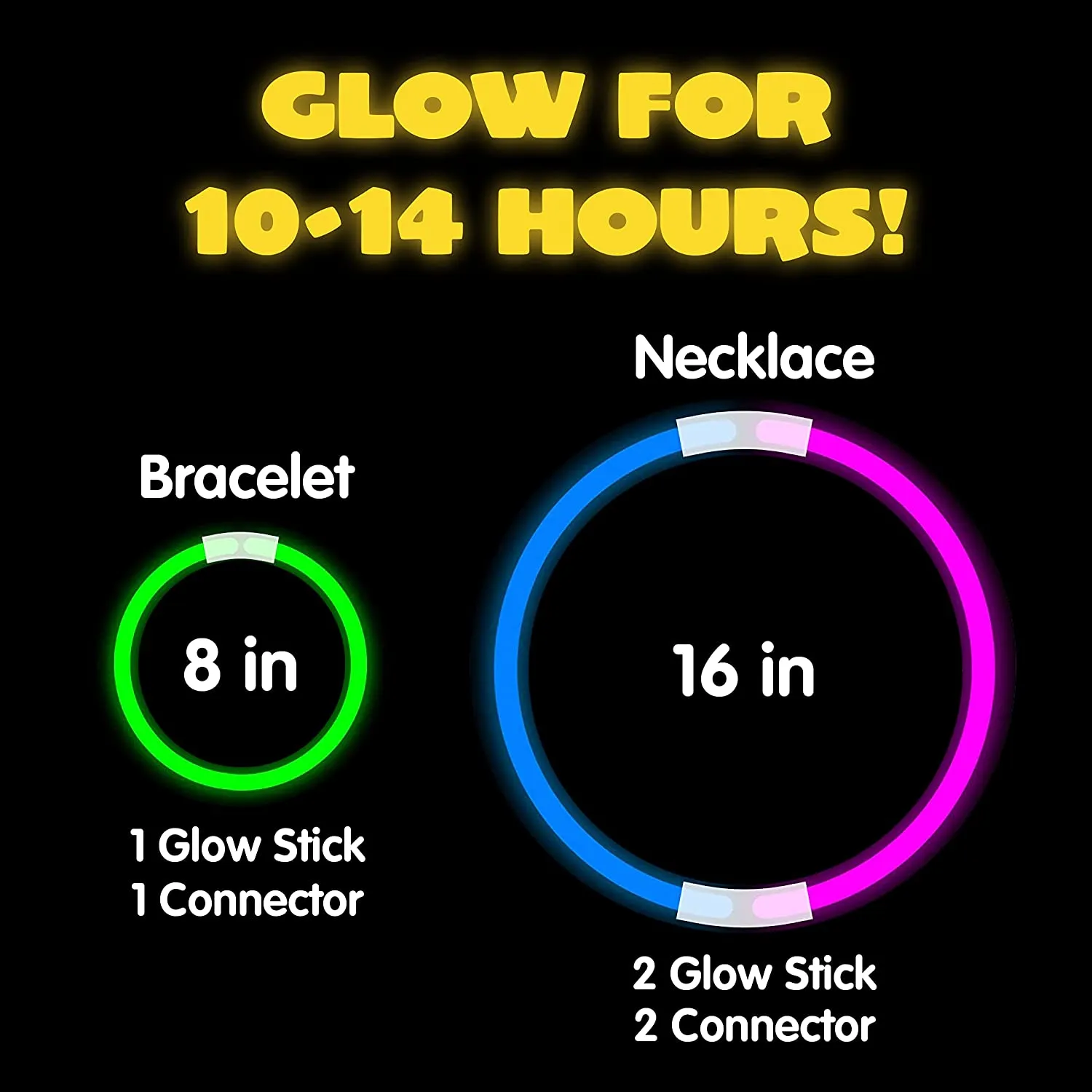 100Pcs Glow sticks 8in