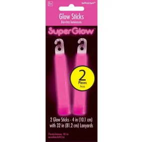 2 Pack Pink Glow Sticks - 10cm