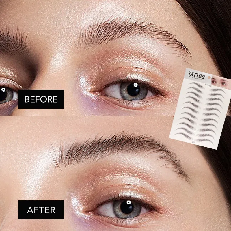 4D Natural Hair Like Water Transfer Waterproof Long Lasting Eyebrow Tattoo Sticker