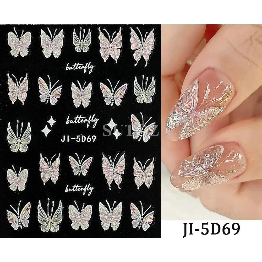 5D Floral Geometry Japanese Nail Art Stickers: Impeccable Design & Quality