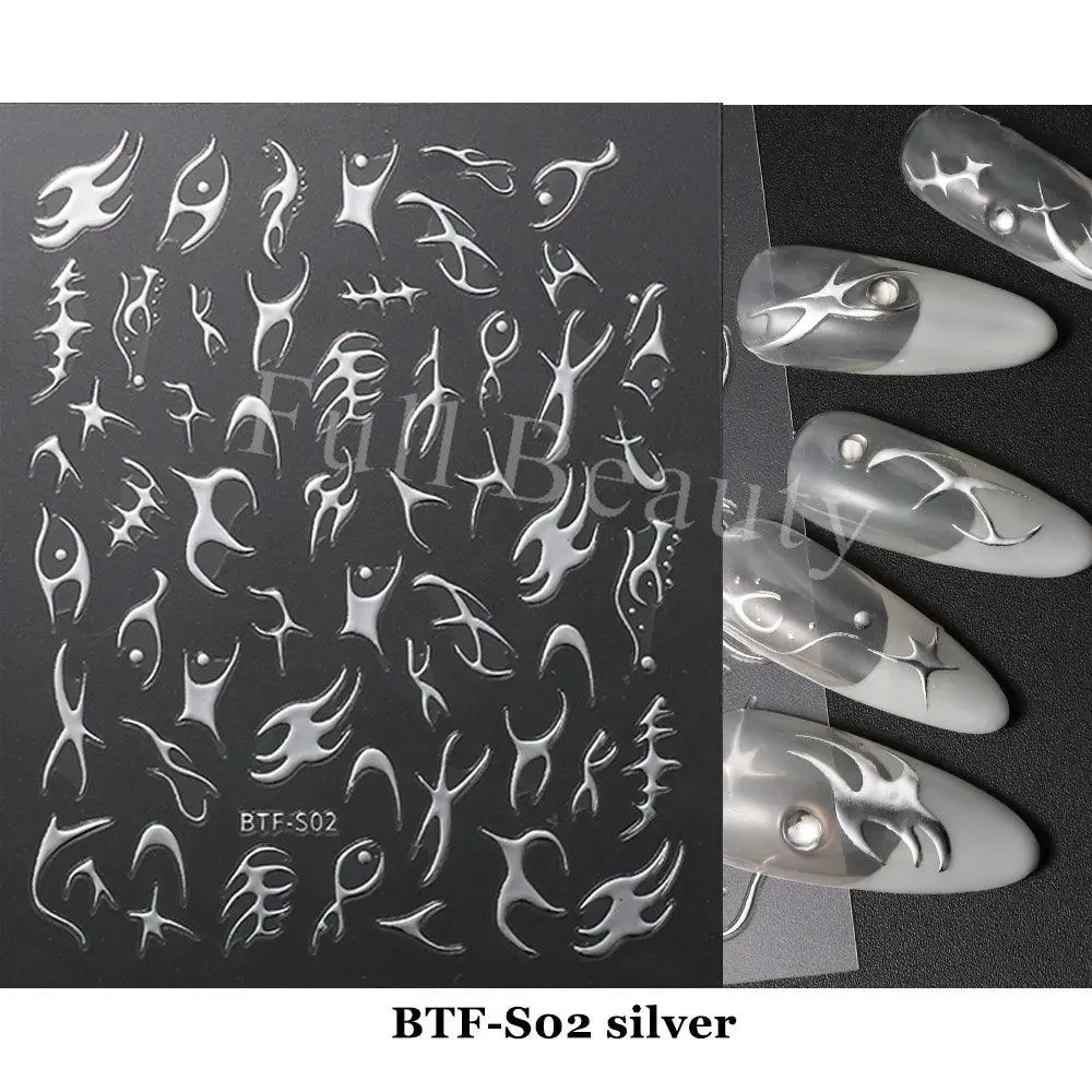 5D Floral Geometry Japanese Nail Art Stickers: Impeccable Design & Quality