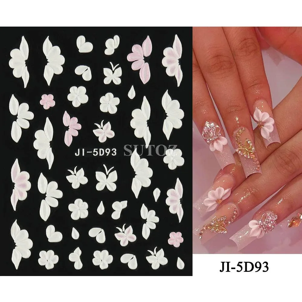 5D Floral Geometry Japanese Nail Art Stickers: Impeccable Design & Quality