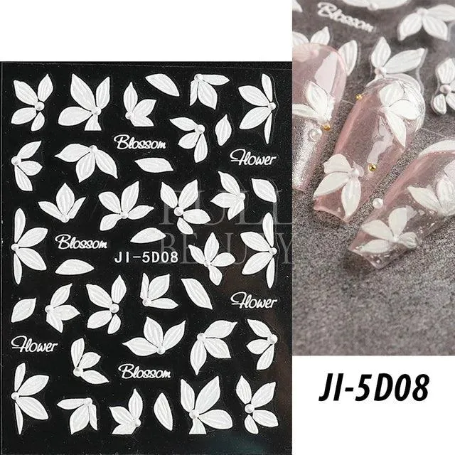 5D Floral Geometry Japanese Nail Art Stickers: Impeccable Design & Quality