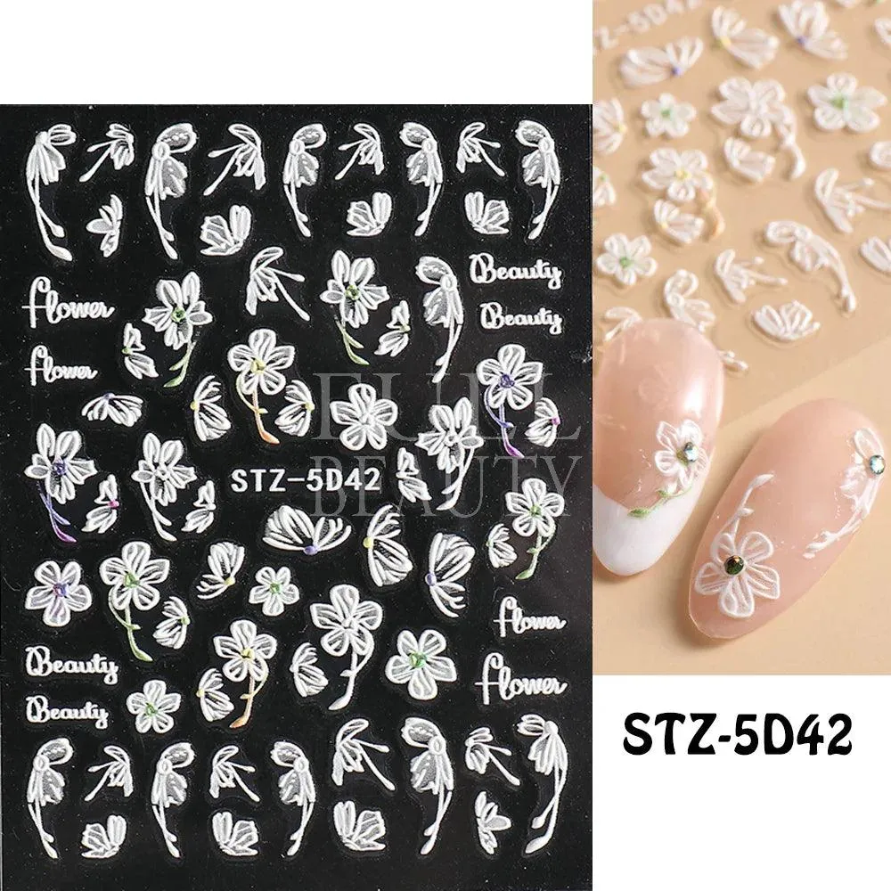 5D Floral Geometry Japanese Nail Art Stickers: Impeccable Design & Quality