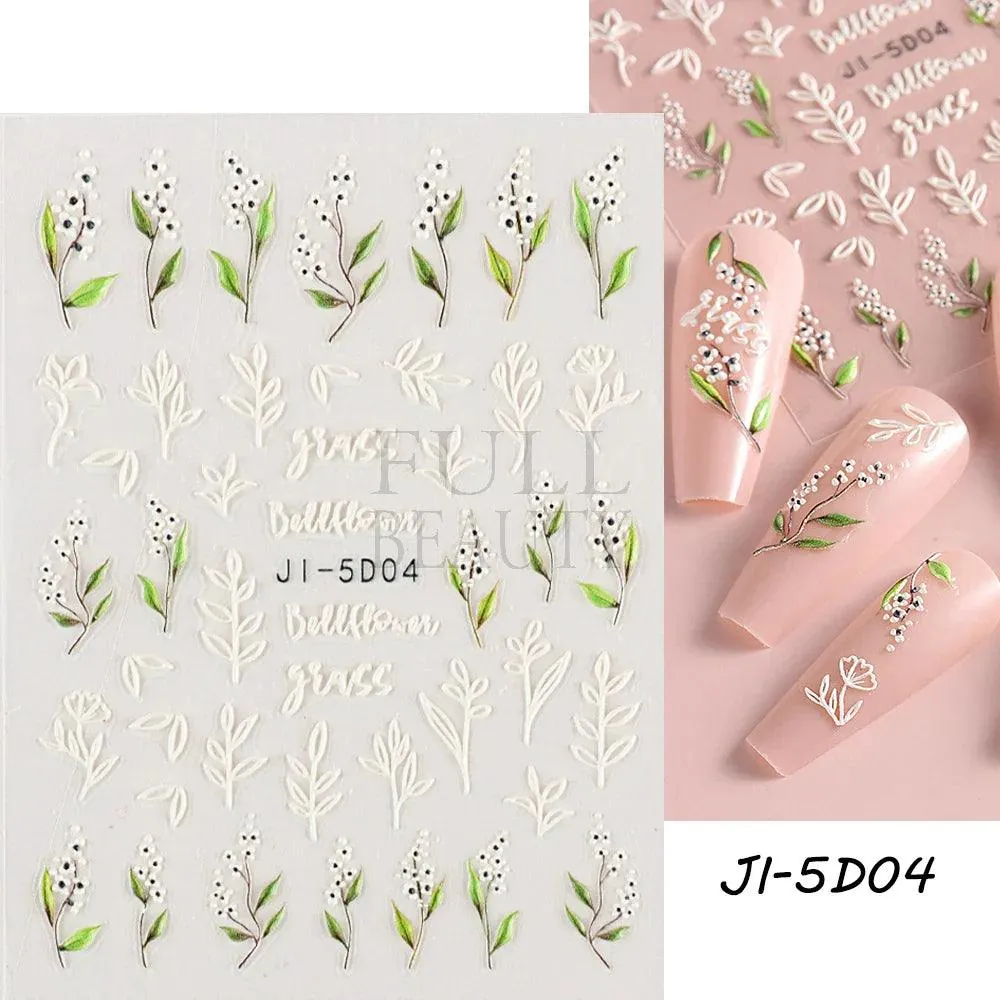 5D Floral Geometry Japanese Nail Art Stickers: Impeccable Design & Quality