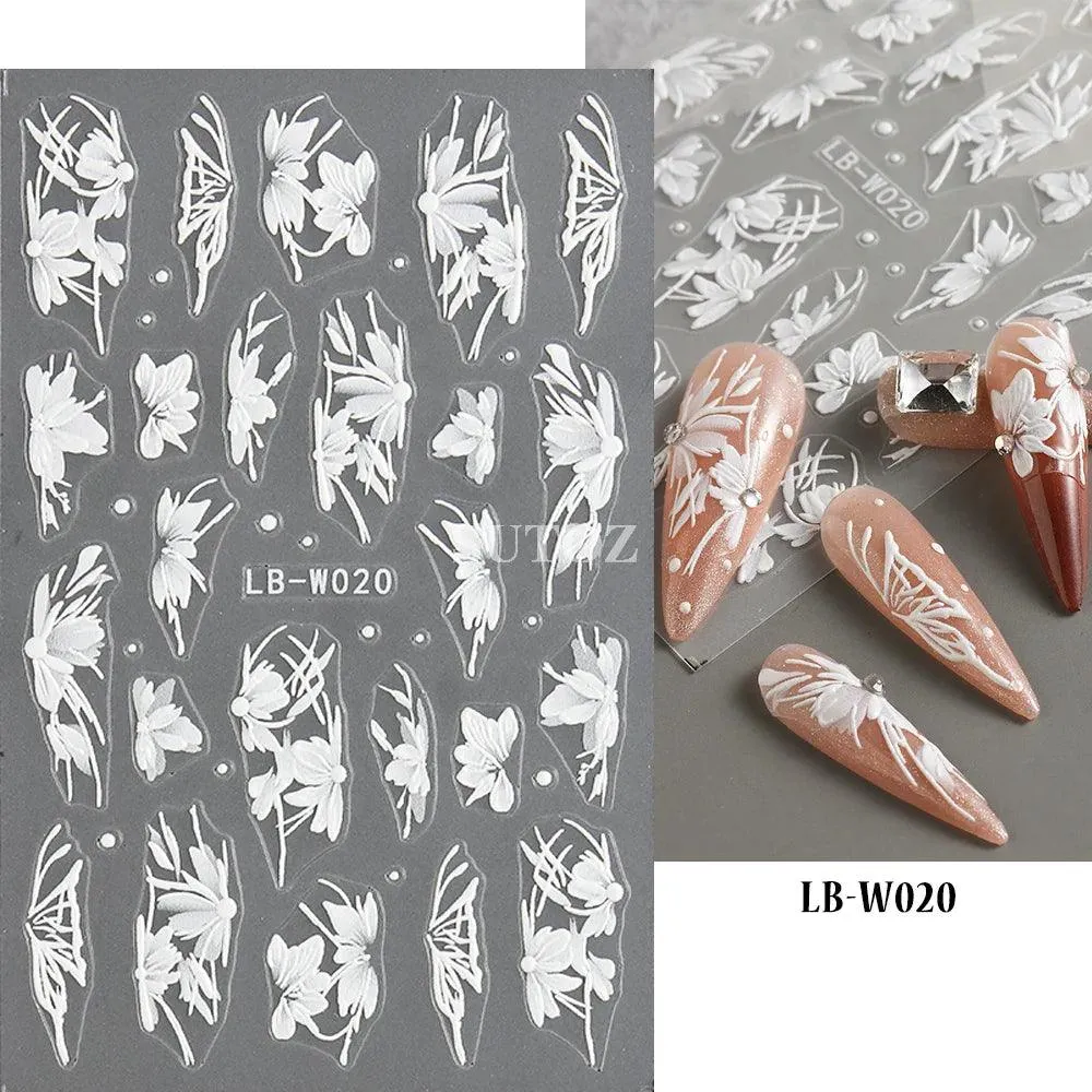 5D Floral Geometry Japanese Nail Art Stickers: Impeccable Design & Quality