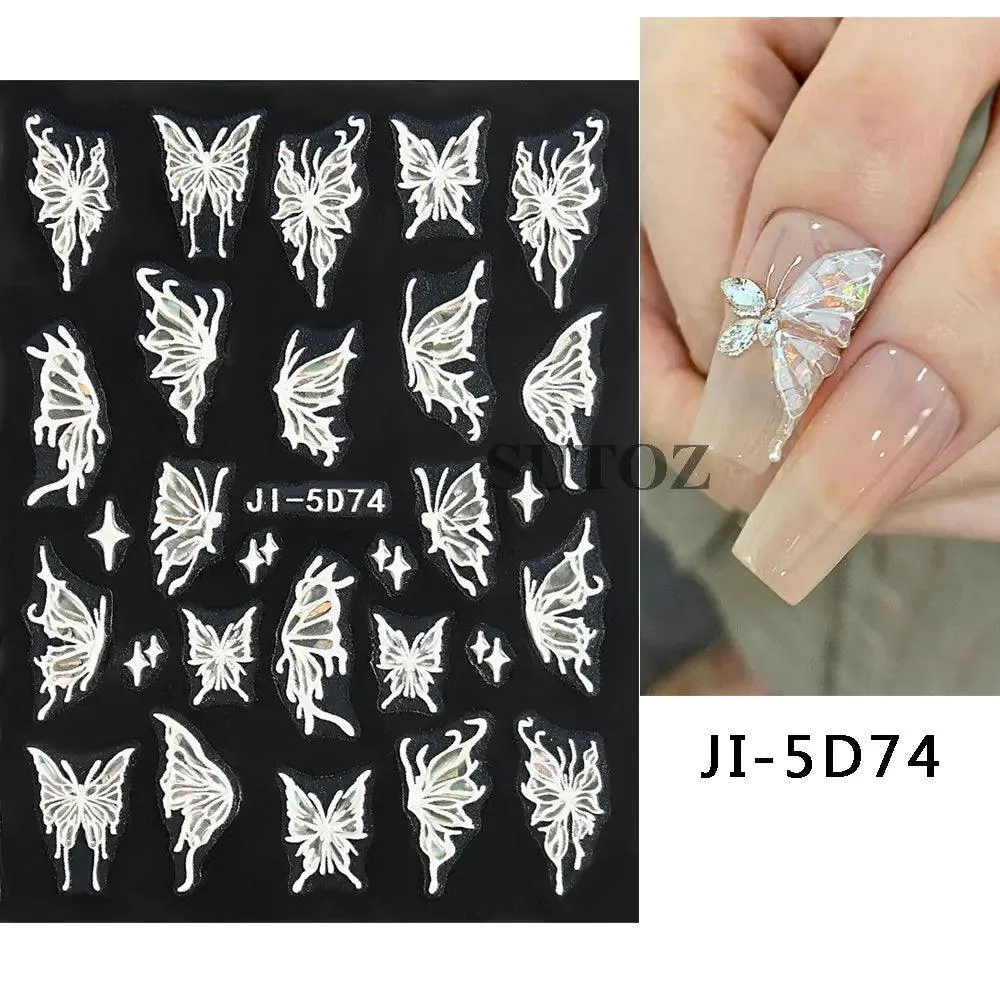 5D Floral Geometry Japanese Nail Art Stickers: Impeccable Design & Quality