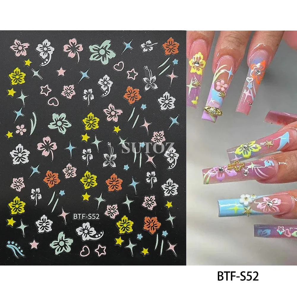 5D Floral Geometry Japanese Nail Art Stickers: Impeccable Design & Quality