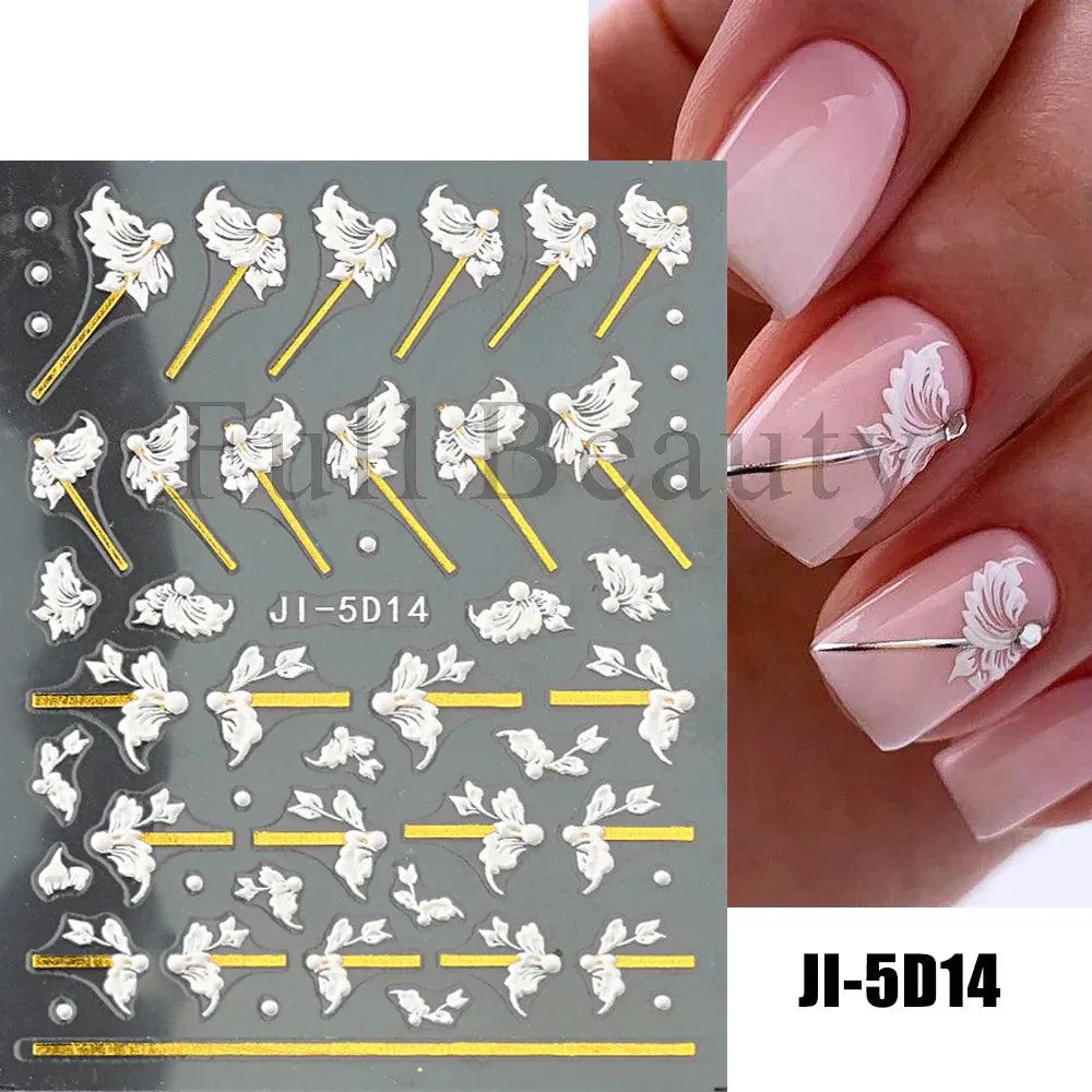 5D Floral Geometry Japanese Nail Art Stickers: Impeccable Design & Quality