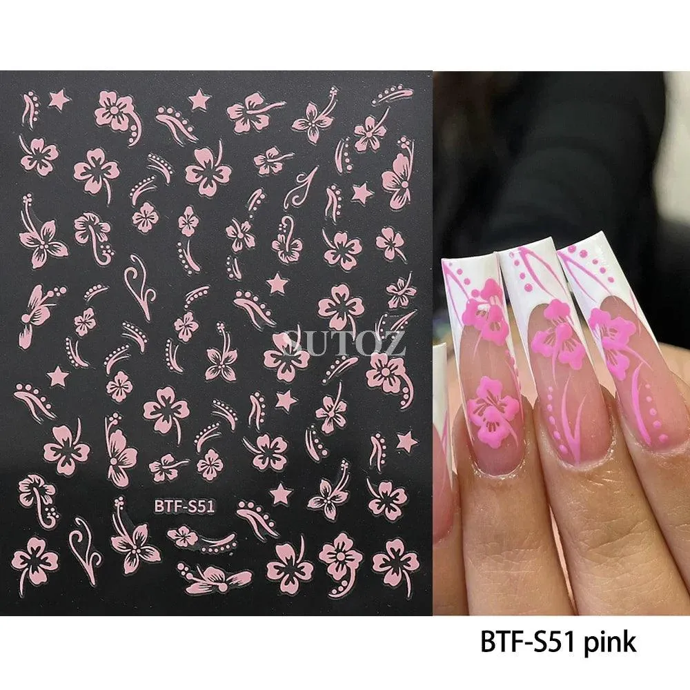 5D Floral Geometry Japanese Nail Art Stickers: Impeccable Design & Quality