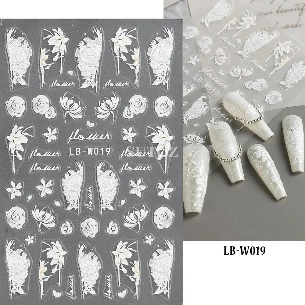 5D Floral Geometry Japanese Nail Art Stickers: Impeccable Design & Quality