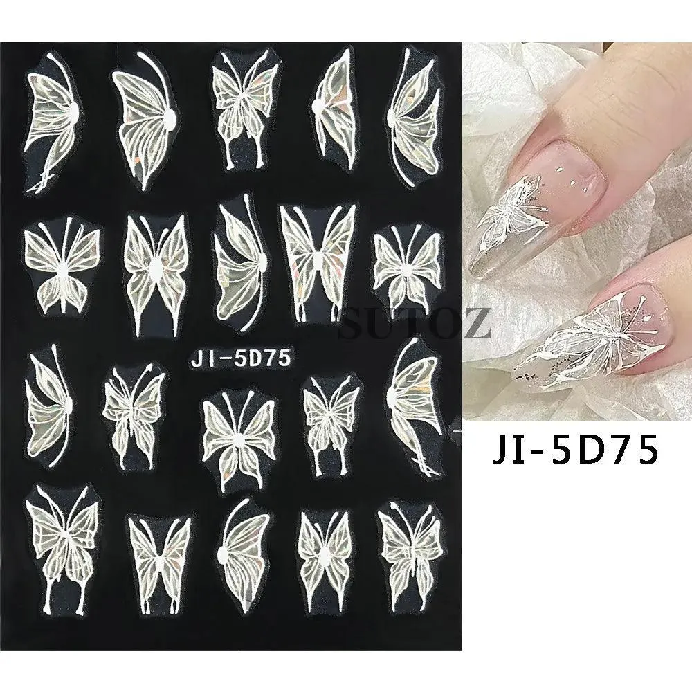 5D Floral Geometry Japanese Nail Art Stickers: Impeccable Design & Quality