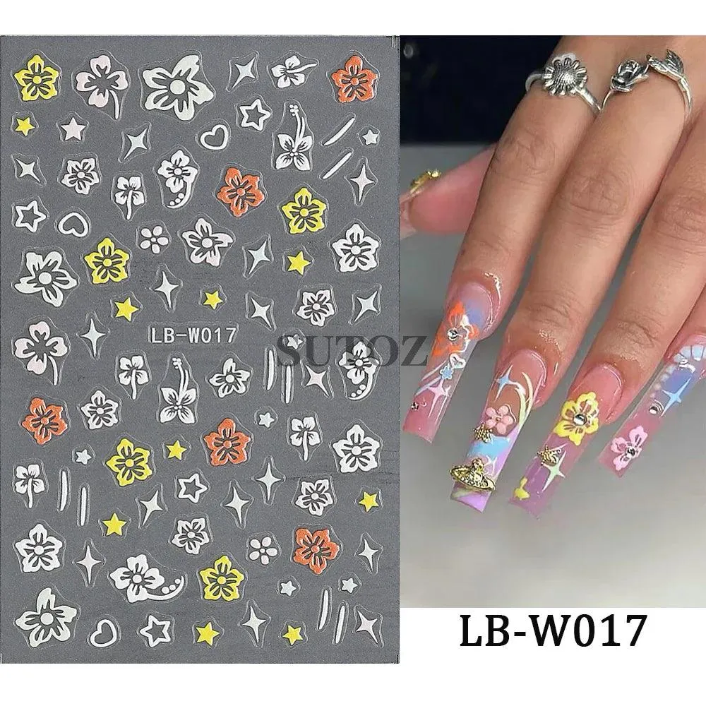 5D Floral Geometry Japanese Nail Art Stickers: Impeccable Design & Quality