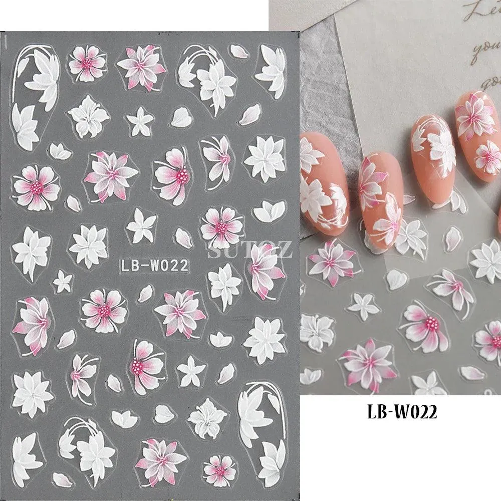 5D Floral Geometry Japanese Nail Art Stickers: Impeccable Design & Quality