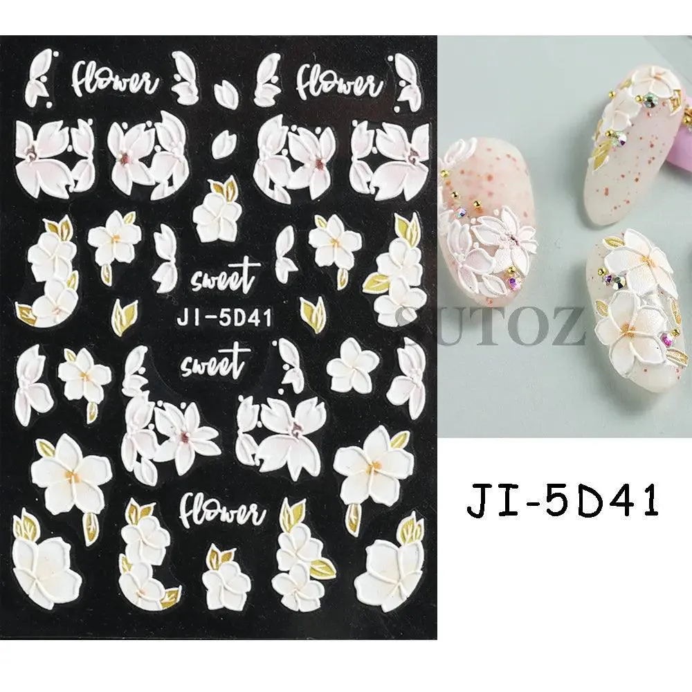5D Floral Geometry Japanese Nail Art Stickers: Impeccable Design & Quality