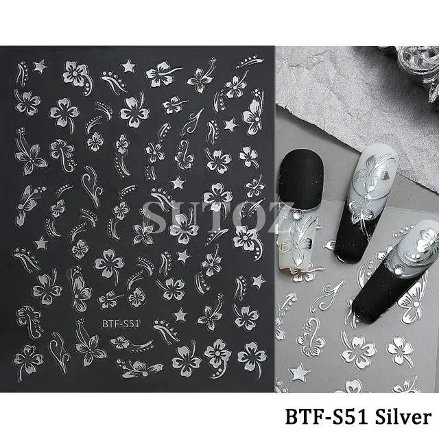 5D Floral Geometry Japanese Nail Art Stickers: Impeccable Design & Quality