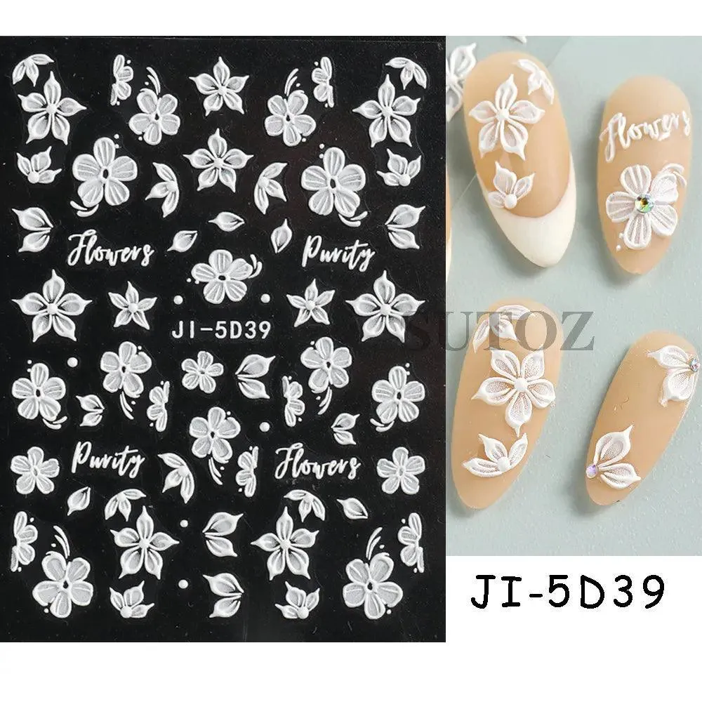 5D Floral Geometry Japanese Nail Art Stickers: Impeccable Design & Quality