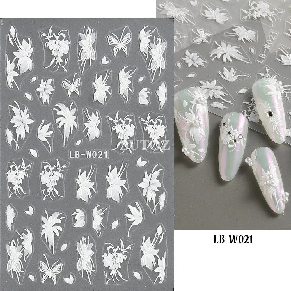 5D Floral Geometry Japanese Nail Art Stickers: Impeccable Design & Quality