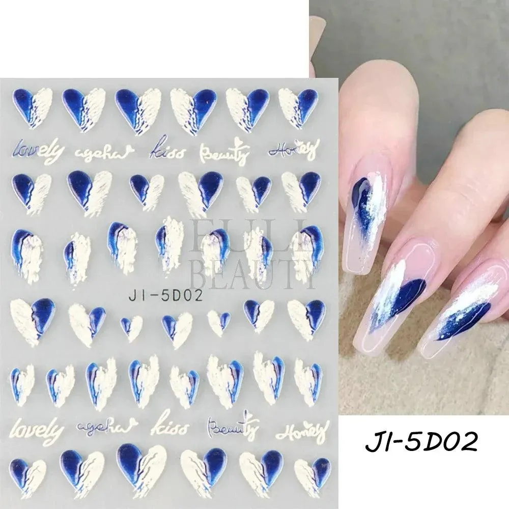 5D Floral Geometry Japanese Nail Art Stickers: Impeccable Design & Quality