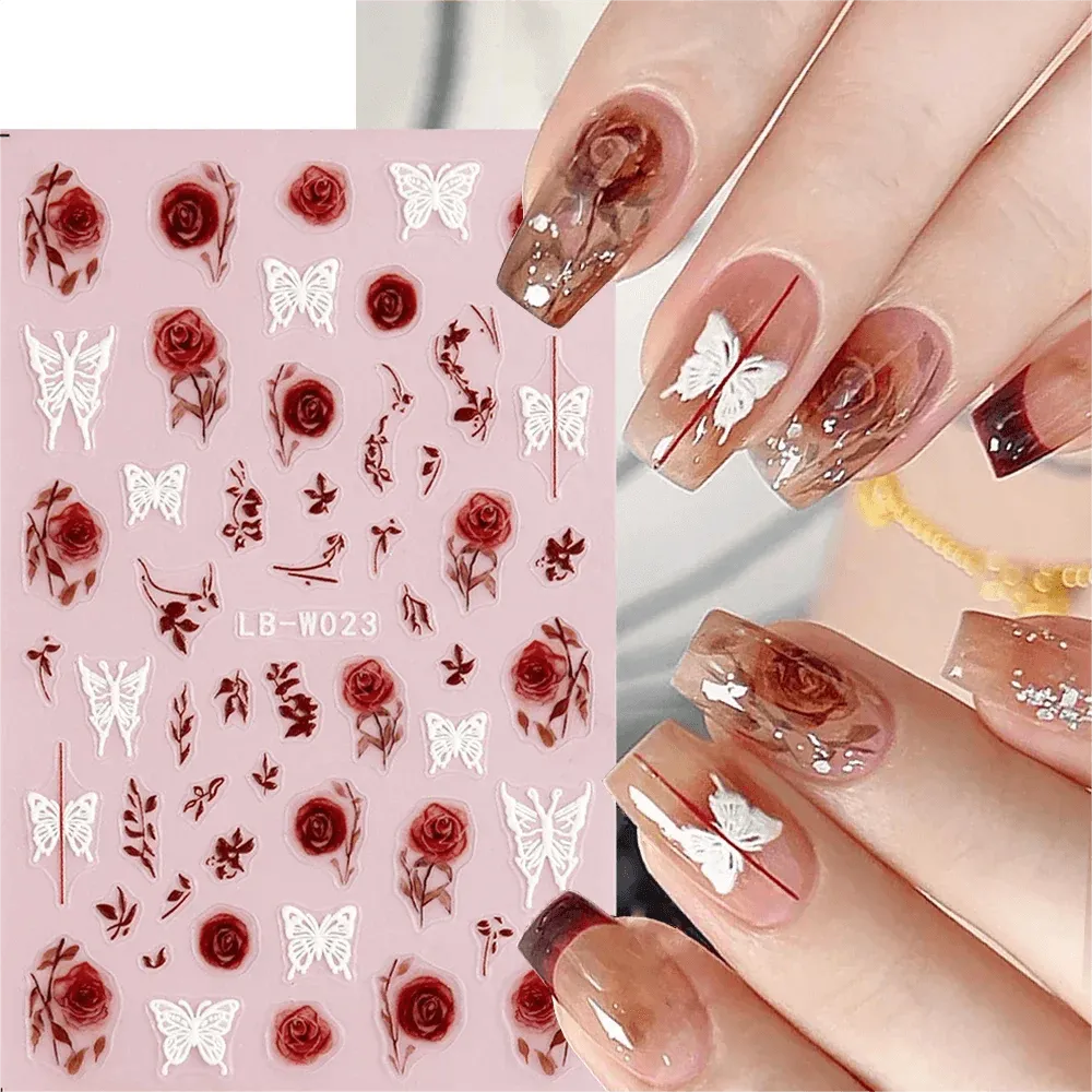 5D Floral Geometry Japanese Nail Art Stickers: Impeccable Design & Quality