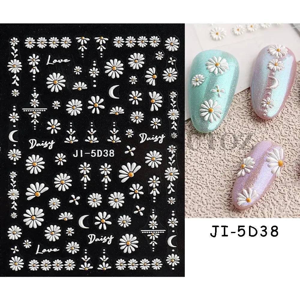 5D Floral Geometry Japanese Nail Art Stickers: Impeccable Design & Quality