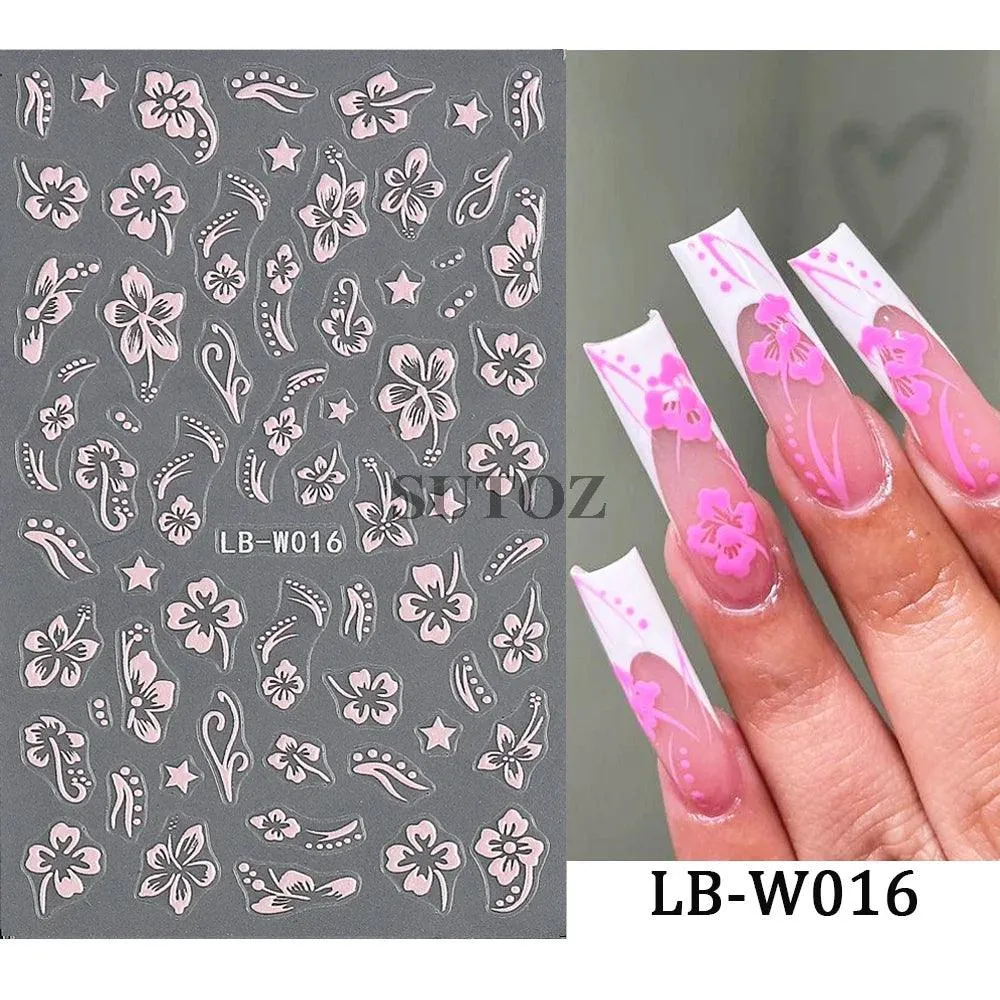 5D Floral Geometry Japanese Nail Art Stickers: Impeccable Design & Quality