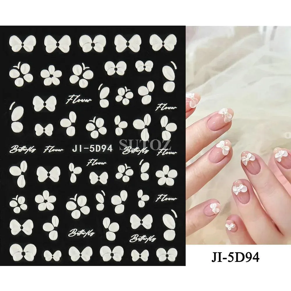 5D Floral Geometry Japanese Nail Art Stickers: Impeccable Design & Quality