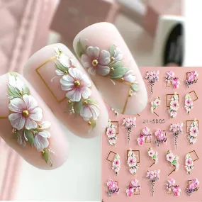5D Floral Geometry Japanese Nail Art Stickers: Impeccable Design & Quality