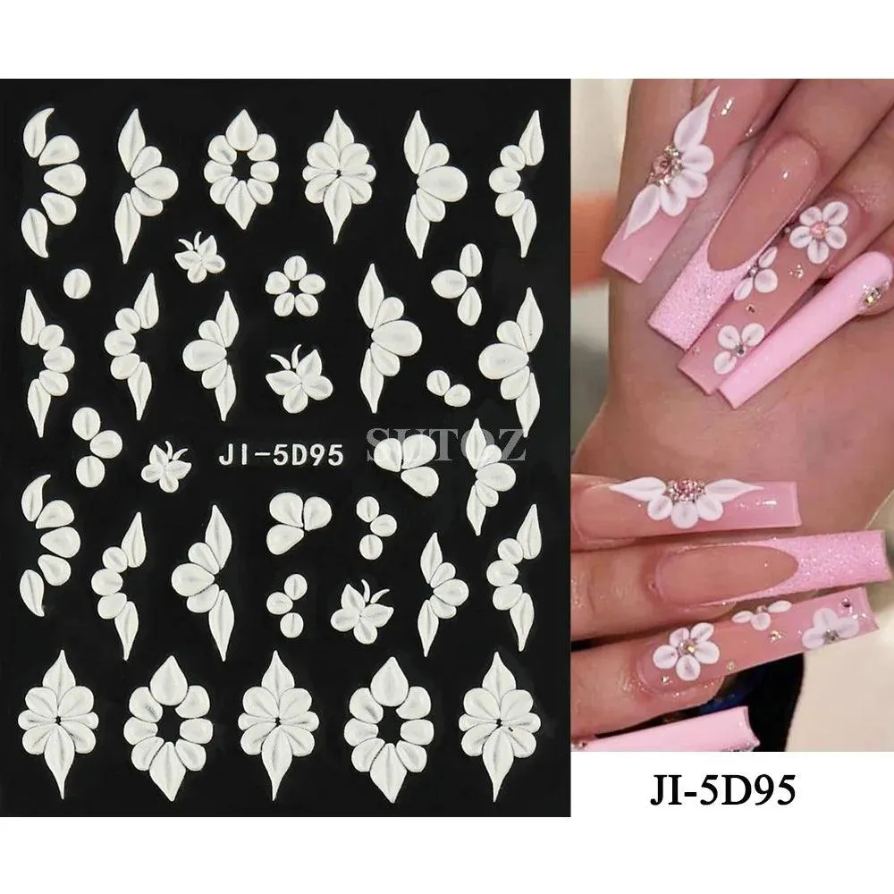 5D Floral Geometry Japanese Nail Art Stickers: Impeccable Design & Quality