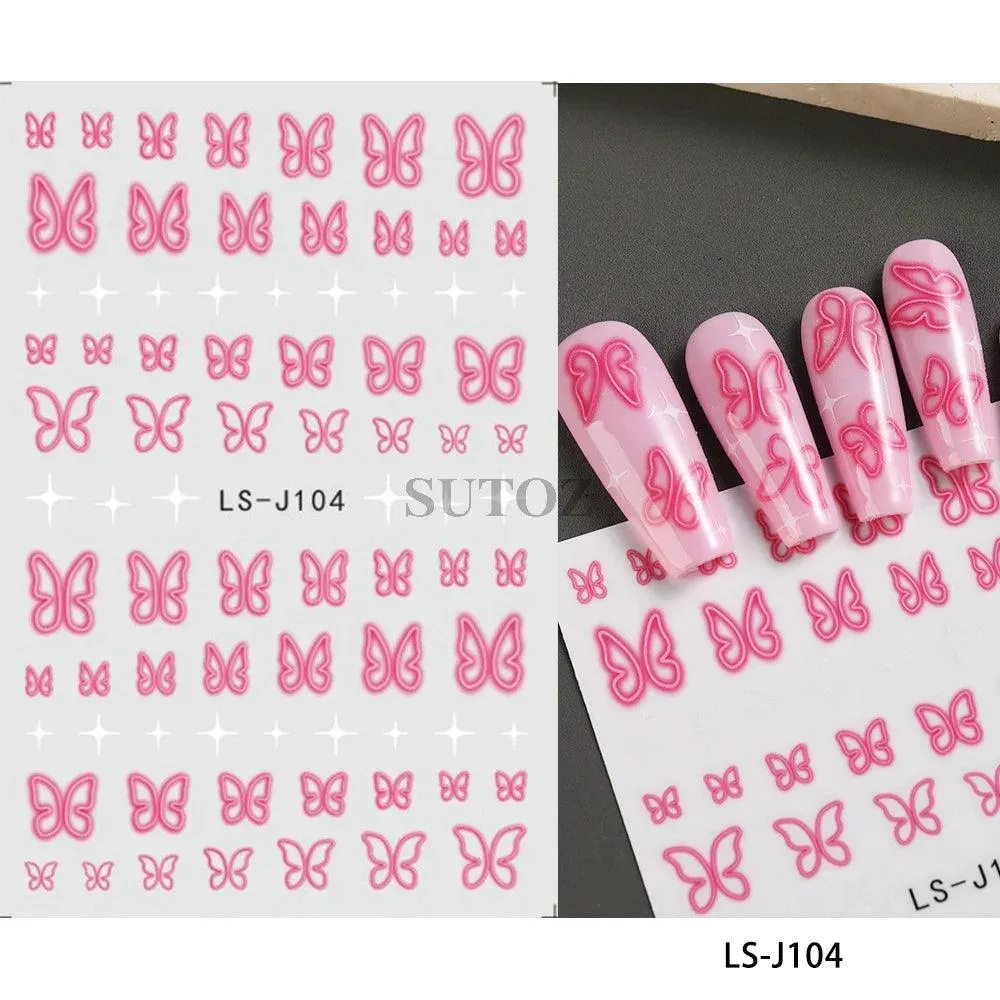 5D Floral Geometry Japanese Nail Art Stickers: Impeccable Design & Quality