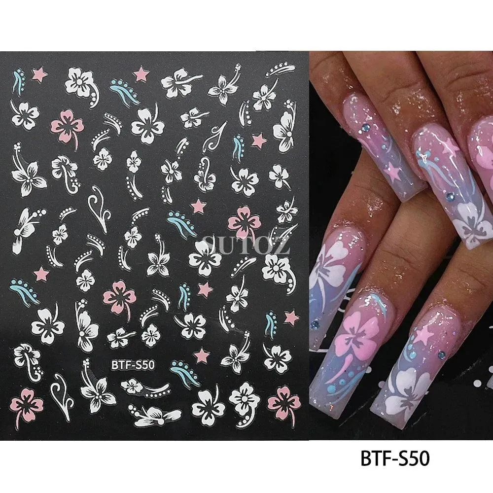 5D Floral Geometry Japanese Nail Art Stickers: Impeccable Design & Quality
