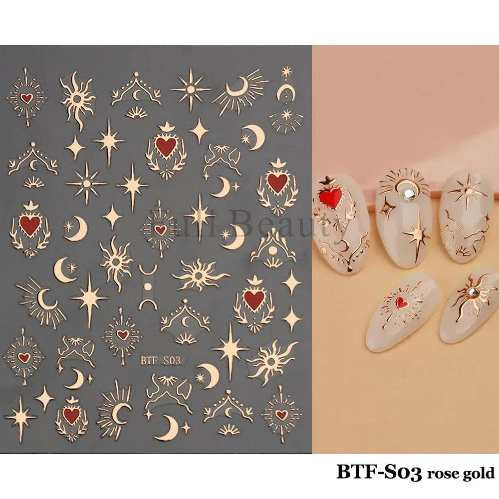 5D Floral Geometry Japanese Nail Art Stickers: Impeccable Design & Quality