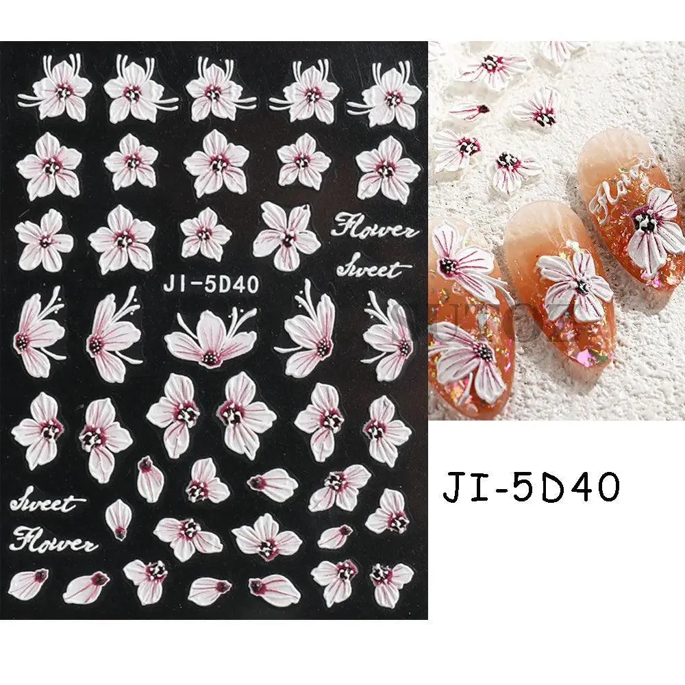 5D Floral Geometry Japanese Nail Art Stickers: Impeccable Design & Quality