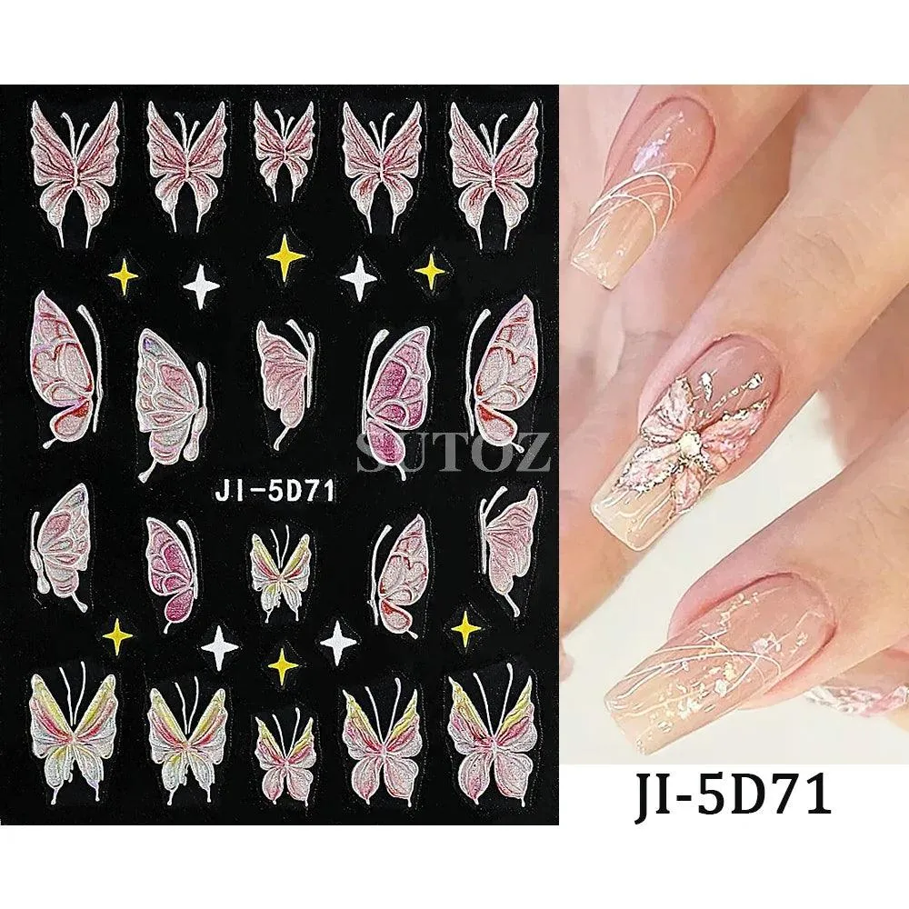5D Floral Geometry Japanese Nail Art Stickers: Impeccable Design & Quality