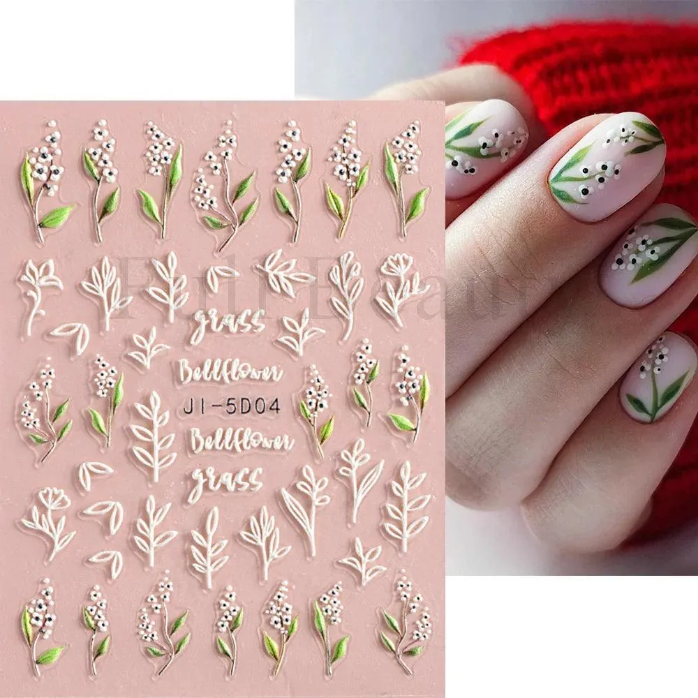 5D Floral Geometry Japanese Nail Art Stickers: Impeccable Design & Quality
