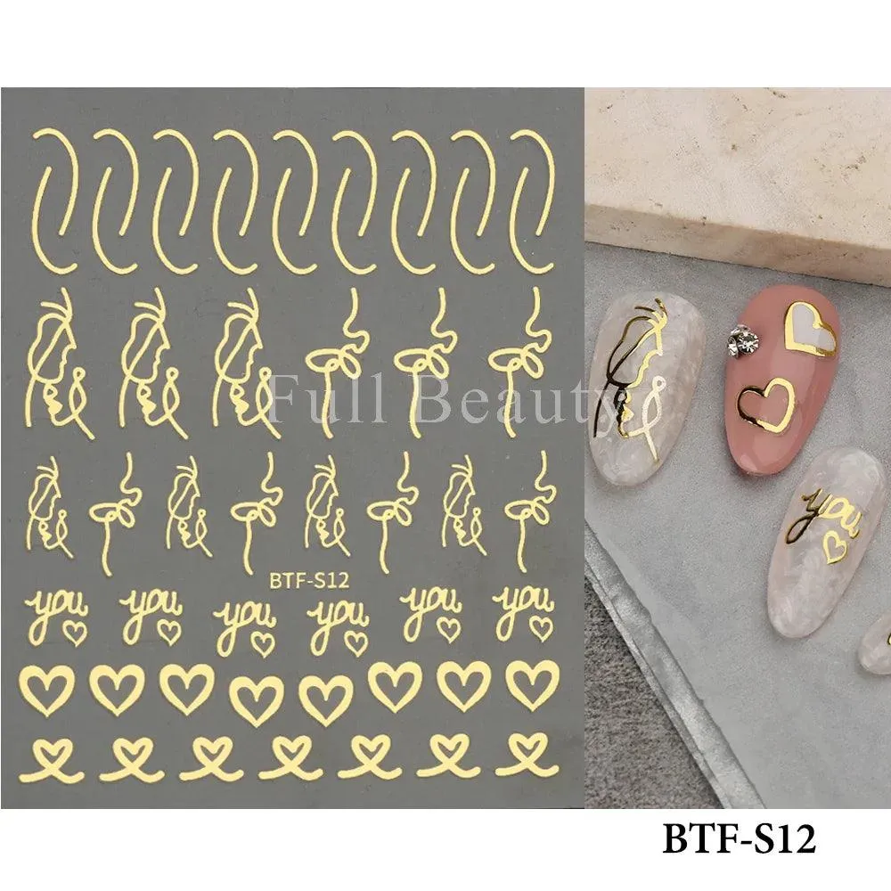5D Floral Geometry Japanese Nail Art Stickers: Impeccable Design & Quality