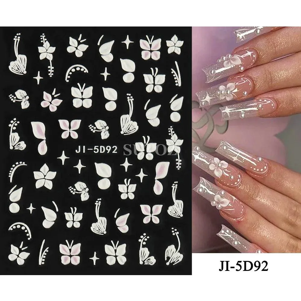 5D Floral Geometry Japanese Nail Art Stickers: Impeccable Design & Quality