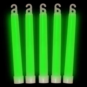 6 Inch Premium Green Glow Sticks - Pack of 12