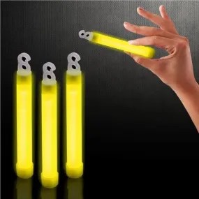 6 Inch Premium Yellow Glow Sticks - Pack of 12