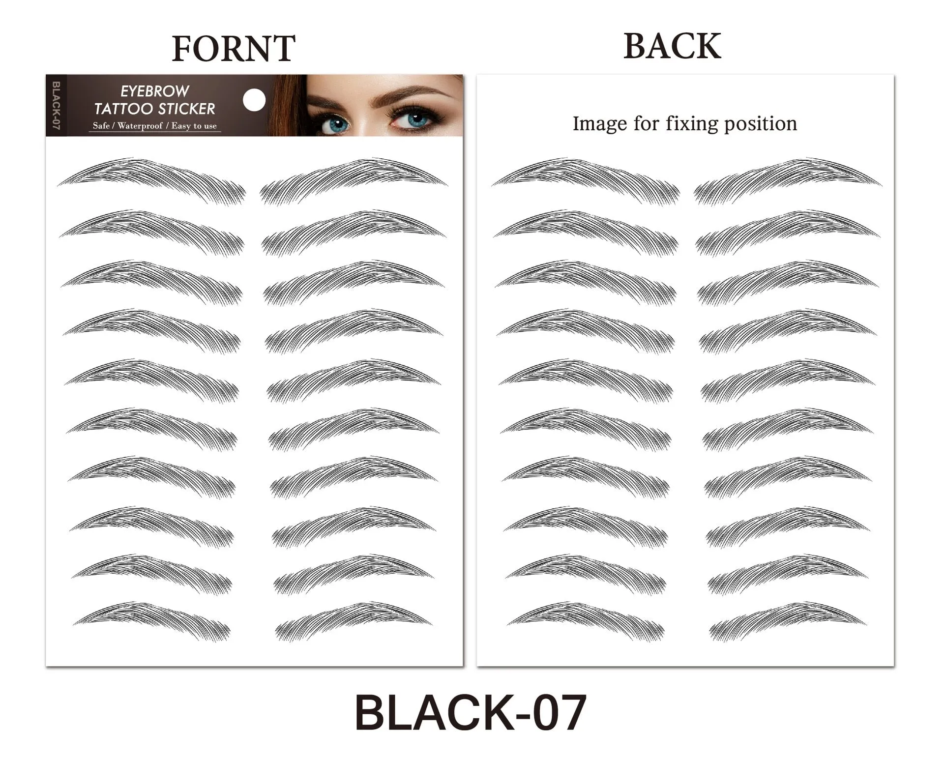 6D Hair-like Water Transfer Waterproof Stick On Eyebrows