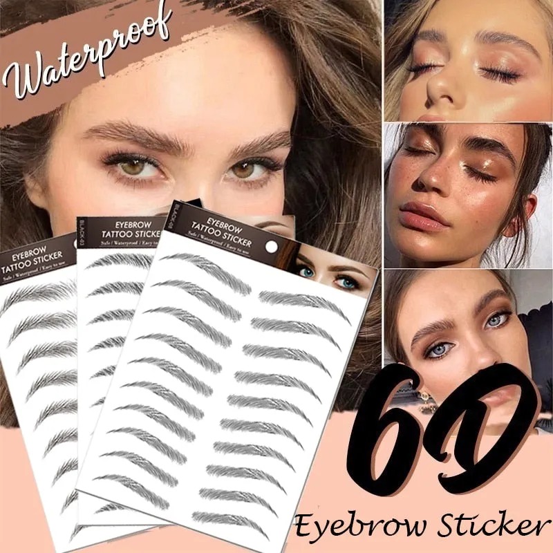 6D Hair-like Water Transfer Waterproof Stick On Eyebrows