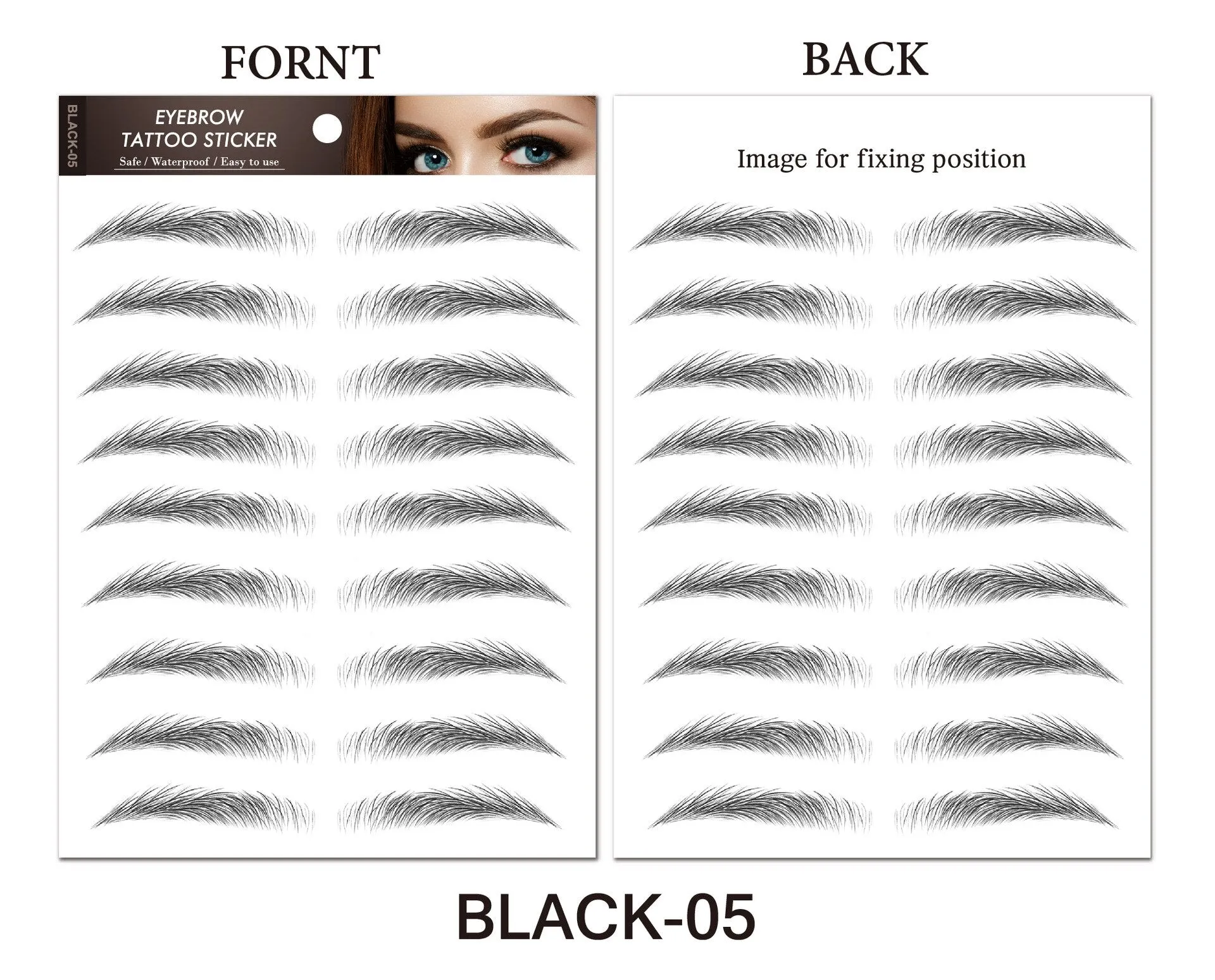 6D Hair-like Water Transfer Waterproof Stick On Eyebrows