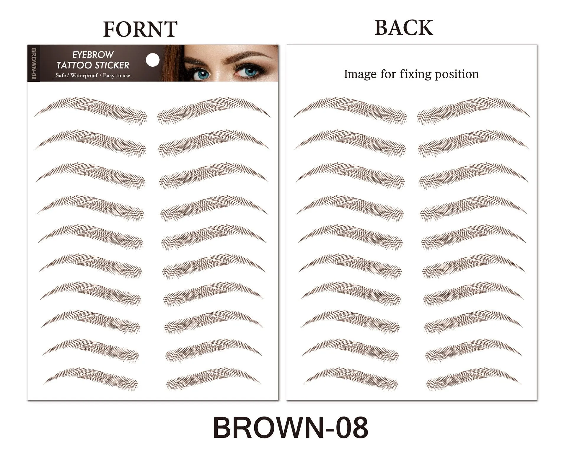 6D Hair-like Water Transfer Waterproof Stick On Eyebrows