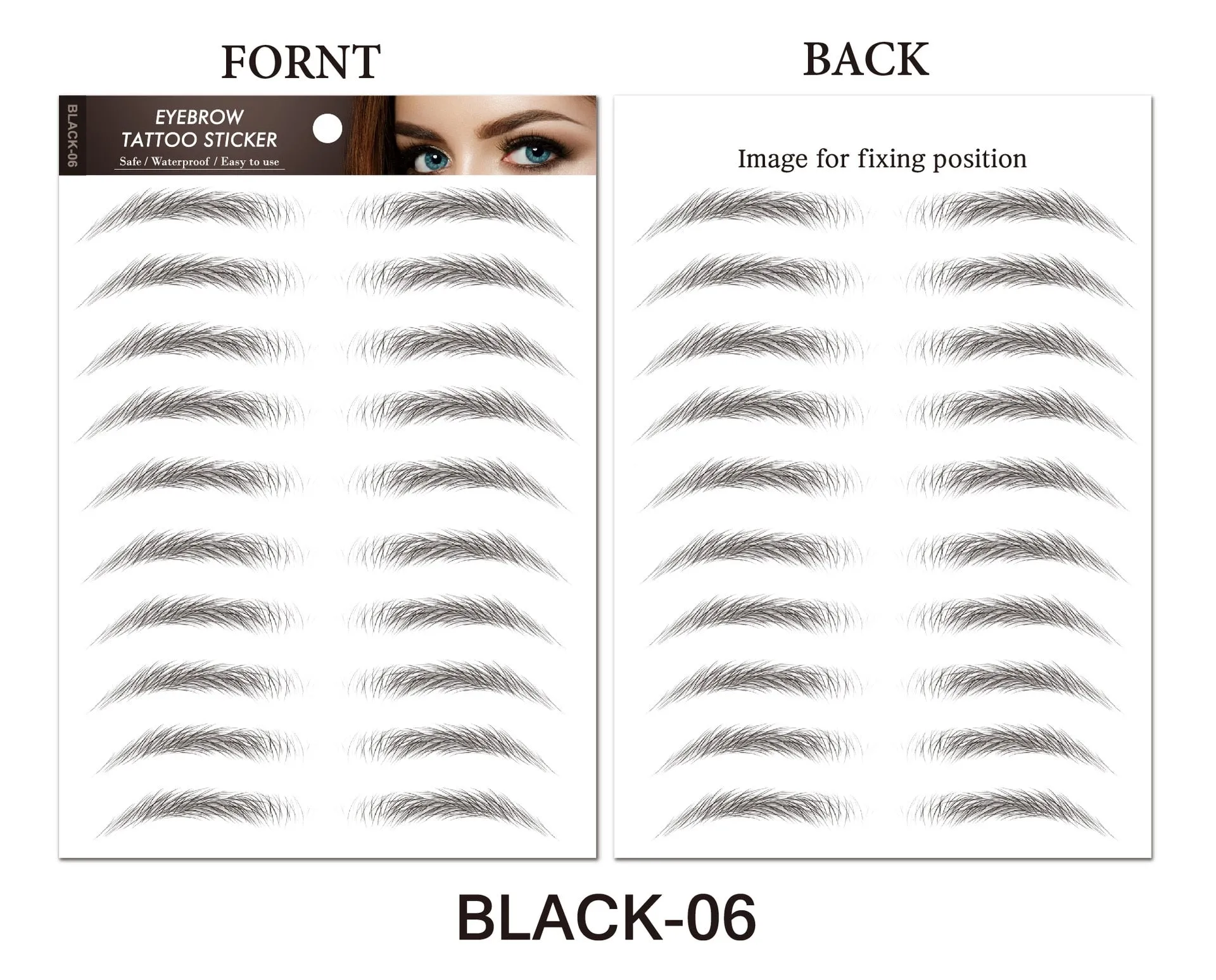 6D Hair-like Water Transfer Waterproof Stick On Eyebrows