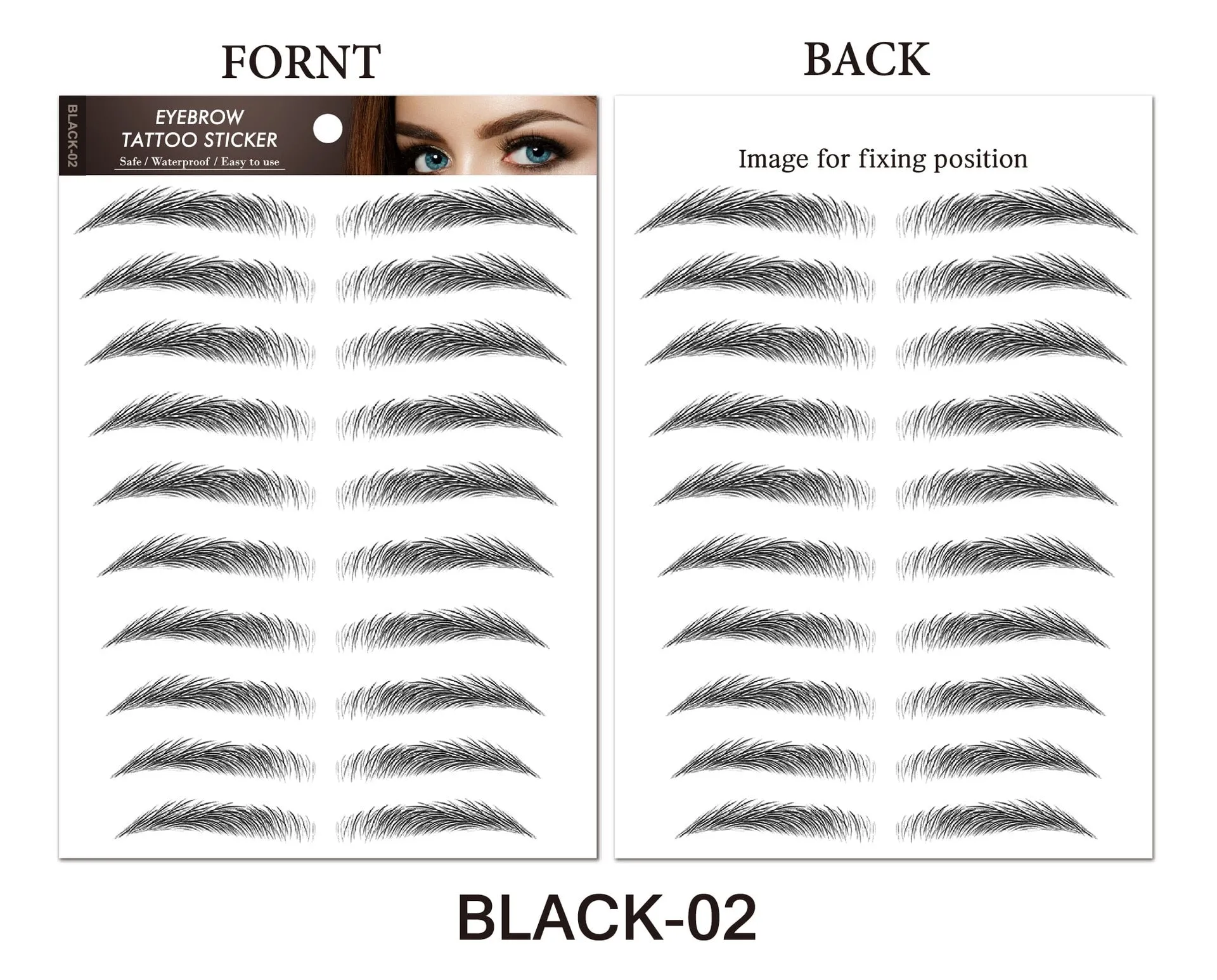 6D Hair-like Water Transfer Waterproof Stick On Eyebrows