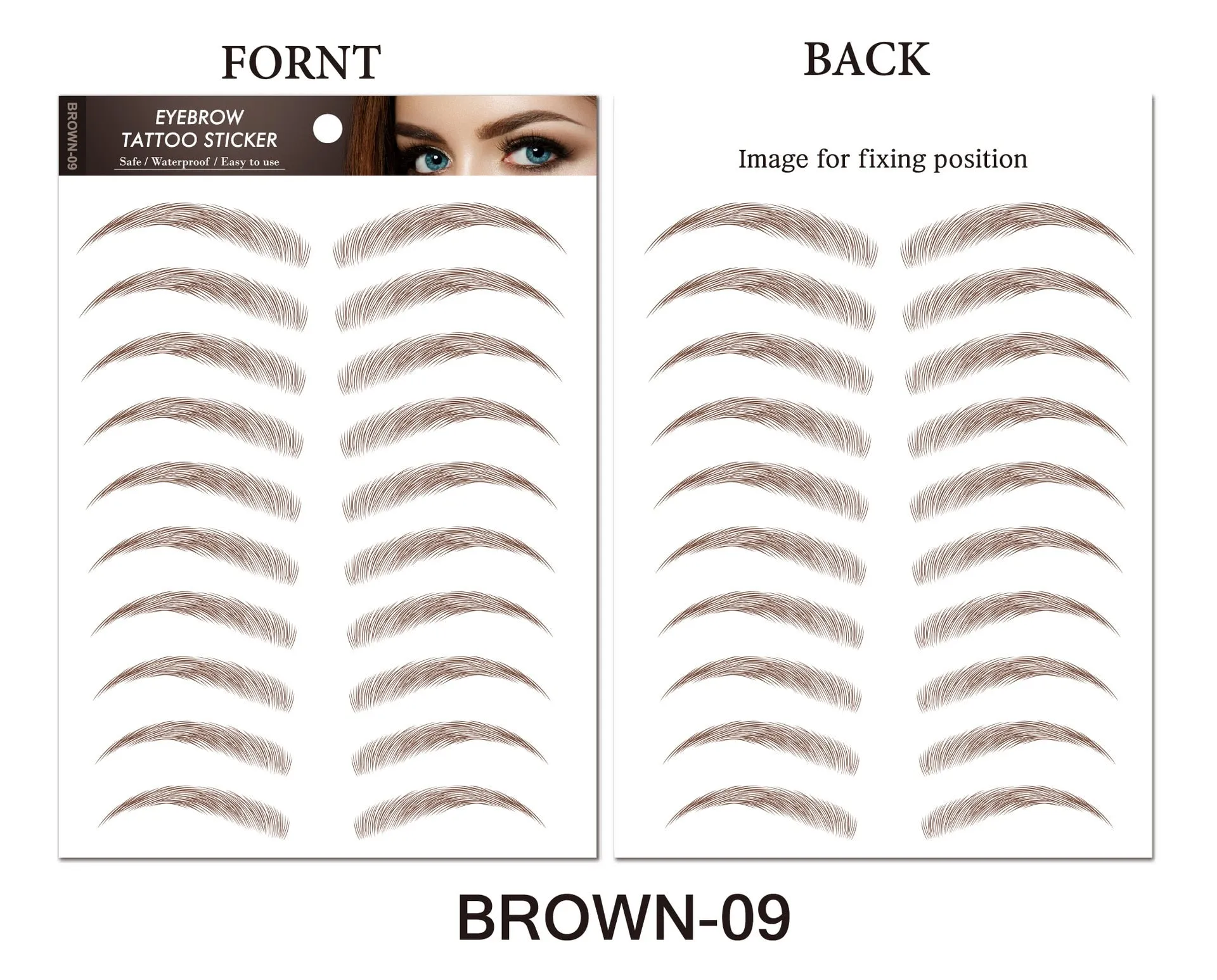 6D Hair-like Water Transfer Waterproof Stick On Eyebrows