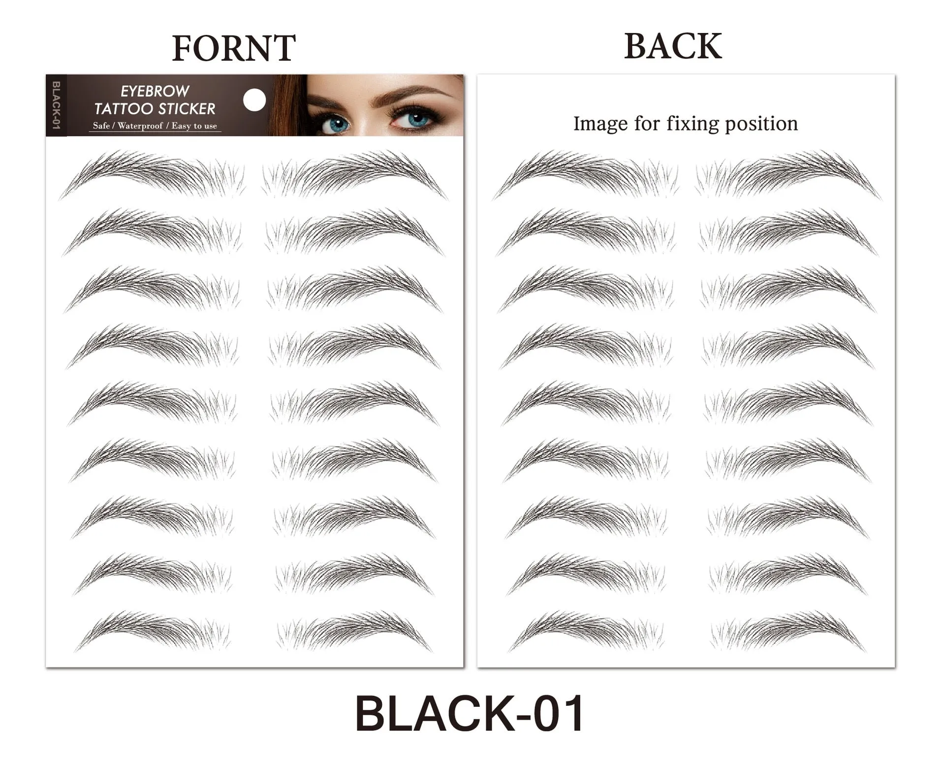 6D Hair-like Water Transfer Waterproof Stick On Eyebrows
