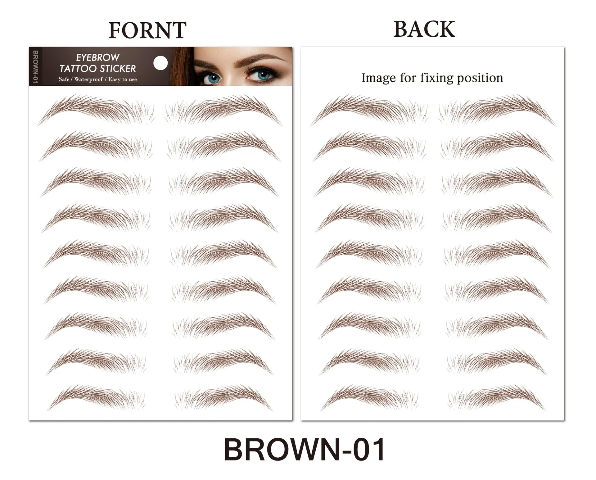 6D Hair-like Water Transfer Waterproof Stick On Eyebrows