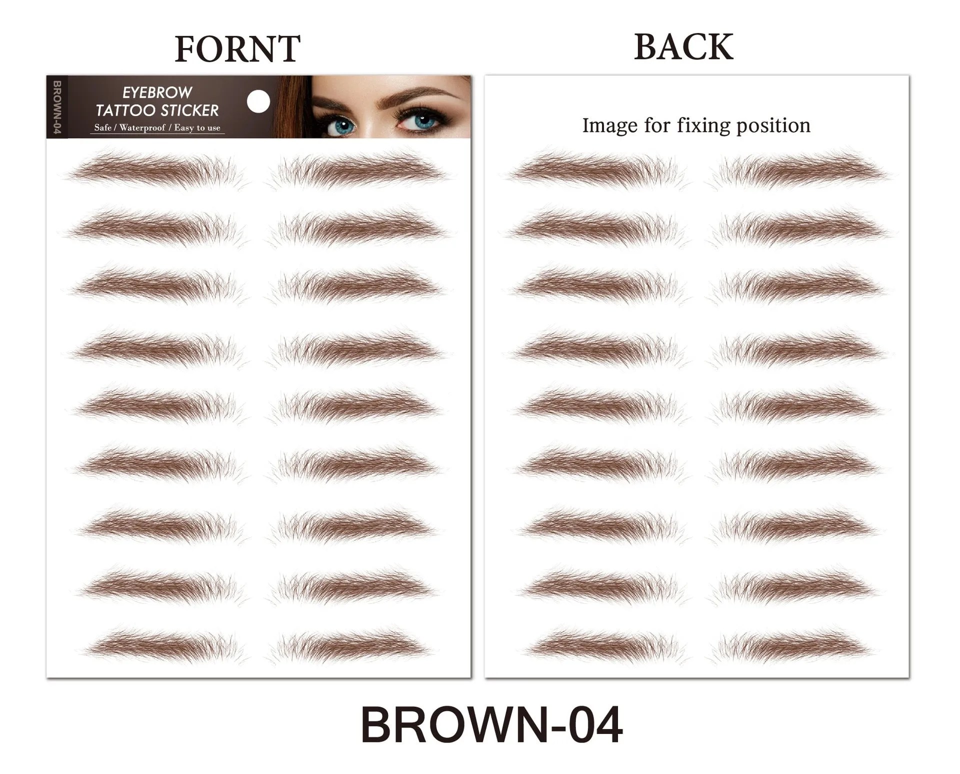 6D Hair-like Water Transfer Waterproof Stick On Eyebrows