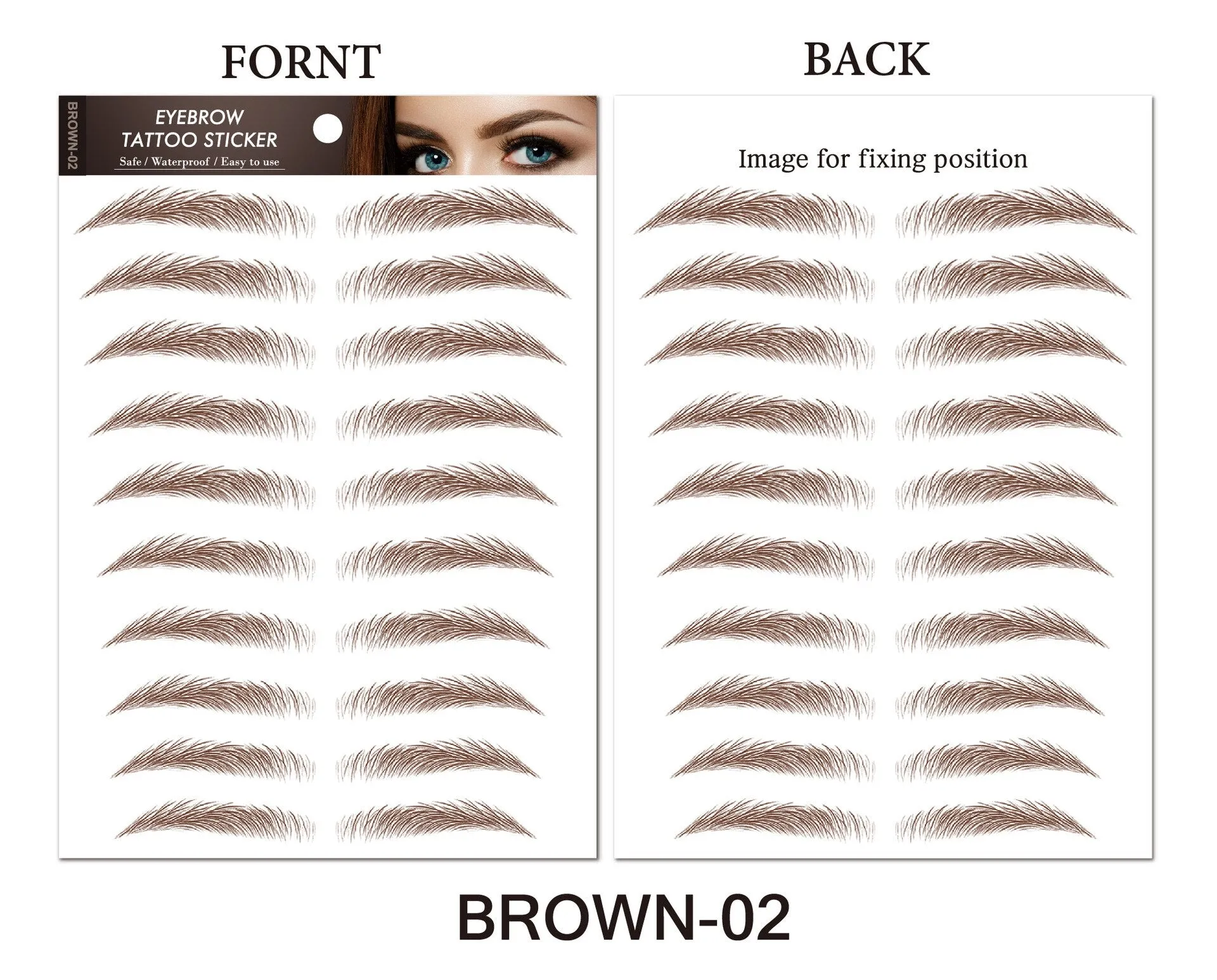 6D Hair-like Water Transfer Waterproof Stick On Eyebrows